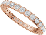 14K Gold Round Lab-Grown Diamond Eternity Band – 2 mm Stones (9/10–1 1/8 CTW) - Rose Gold - view 5