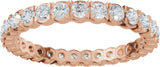 14K Gold Round Lab-Grown Diamond Eternity Band – 2 mm Stones (9/10–1 1/8 CTW) - Rose Gold - view 3