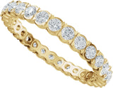 14K Gold Round Lab-Grown Diamond Eternity Band – 2 mm Stones (9/10–1 1/8 CTW) - Yellow Gold - view 5