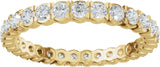 14K Gold Round Natural Diamond Eternity Band – 2 mm Stones (9/10–1 1/8 CTW) - Yellow Gold - view 3