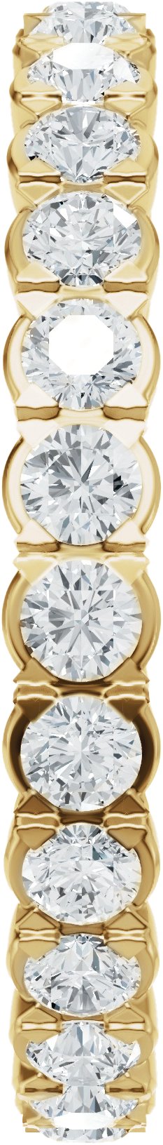 14K Gold Round Natural Diamond Eternity Band – 2 mm Stones (9/10–1 1/8 CTW) - Yellow Gold - view 4