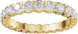 14K Gold Round Natural Diamond Eternity Band – 2.5 mm Stones (1 1/2–1 3/4 CTW) - Yellow Gold - view 3