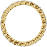 14K Gold Round Lab-Grown Diamond Eternity Band – 2.5 mm Stones (1 1/2–1 3/4 CTW) - Yellow Gold - view 2