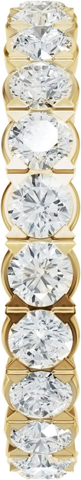 14K Gold Round Lab-Grown Diamond Eternity Band – 2.5 mm Stones (1 1/2–1 3/4 CTW) - Yellow Gold - view 4
