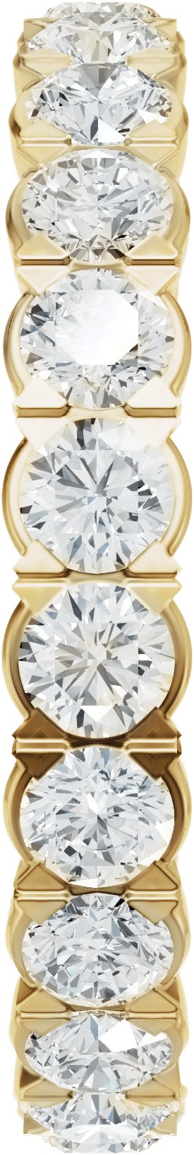 14K Gold Round Lab-Grown Diamond Eternity Band – 2.5 mm Stones (1 1/2–1 3/4 CTW) - Yellow Gold - view 4