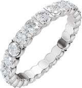 14K Gold Round Natural Diamond Eternity Band – 2.5 mm Stones (1 1/2–1 3/4 CTW) - White Gold