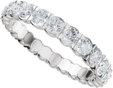 14K Gold Round Natural Diamond Eternity Band – 2.5 mm Stones (1 1/2–1 3/4 CTW) - White Gold - view 5
