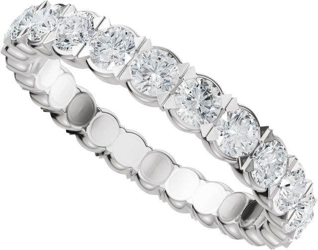 14K Gold Round Lab-Grown Diamond Eternity Band – 2.5 mm Stones (1 1/2–1 3/4 CTW) - White Gold - view 5