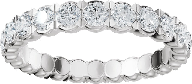 14K Gold Round Lab-Grown Diamond Eternity Band – 2.5 mm Stones (1 1/2–1 3/4 CTW) - White Gold - view 3