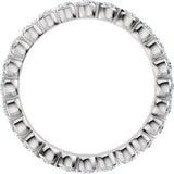 14K Gold Round Natural Diamond Eternity Band – 2.5 mm Stones (1 1/2–1 3/4 CTW) - White Gold - view 2