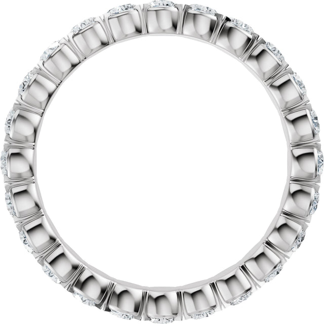 14K Gold Round Natural Diamond Eternity Band – 2.5 mm Stones (1 1/2–1 3/4 CTW) - White Gold - view 2