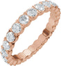14K Gold Round Lab-Grown Diamond Eternity Band – 2.5 mm Stones (1 1/2–1 3/4 CTW) - Rose Gold
