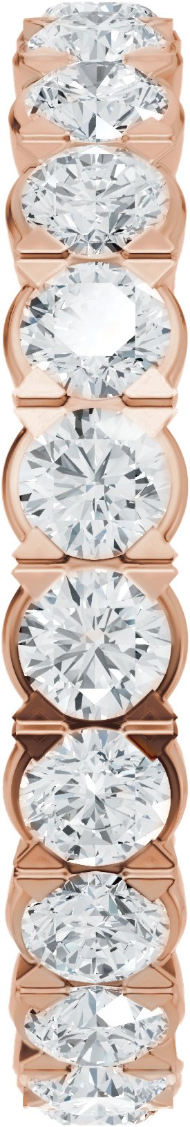 14K Gold Round Natural Diamond Eternity Band – 2.5 mm Stones (1 1/2–1 3/4 CTW) - Rose Gold - view 4