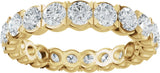 14K Gold Round Natural Diamond Eternity Band – 3 mm Stones (1 7/8–2 1/5 CTW) - Yellow Gold - view 3