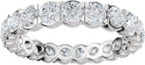 14K Gold Round Lab-Grown Diamond Eternity Band – 3 mm Stones (1 7/8–2 1/5 CTW) - White Gold - view 3