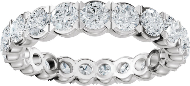 14K Gold Round Lab-Grown Diamond Eternity Band – 3 mm Stones (1 7/8–2 1/5 CTW) - White Gold - view 3