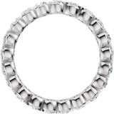 14K Gold Round Natural Diamond Eternity Band – 3 mm Stones (1 7/8–2 1/5 CTW) - White Gold - view 2