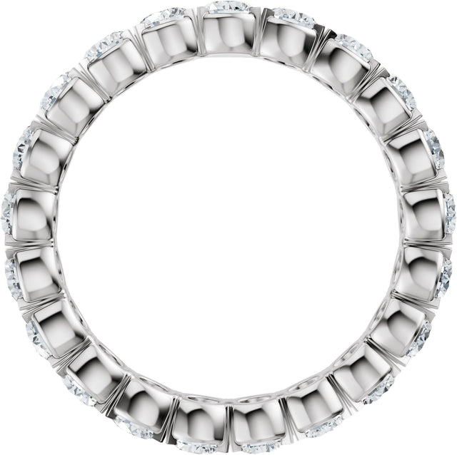 14K Gold Round Natural Diamond Eternity Band – 3 mm Stones (1 7/8–2 1/5 CTW) - White Gold - view 2