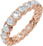 14K Gold Round Lab-Grown Diamond Eternity Band – 3 mm Stones (1 7/8–2 1/5 CTW) - Rose Gold