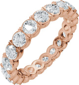 14K Gold Round Natural Diamond Eternity Band – 3 mm Stones (1 7/8–2 1/5 CTW) - Rose Gold
