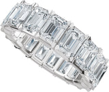 14K Gold Emerald Lab-Grown Diamond Eternity Band – 5x3.5 mm Stones - White Gold - view 5