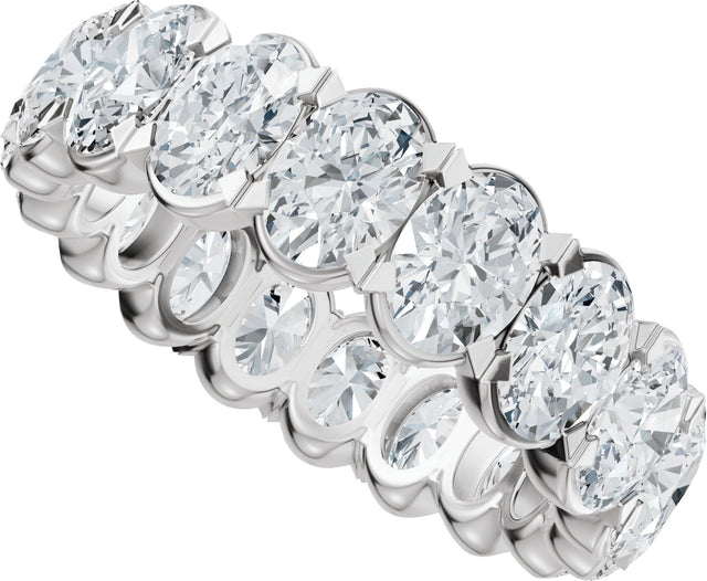 14K Gold Oval Lab-Grown Diamond Eternity Band – 5x3.5 mm Stones - White Gold - view 5