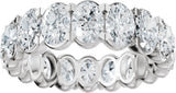 14K Gold Oval Lab-Grown Diamond Eternity Band – 5x3.5 mm Stones - White Gold - view 3