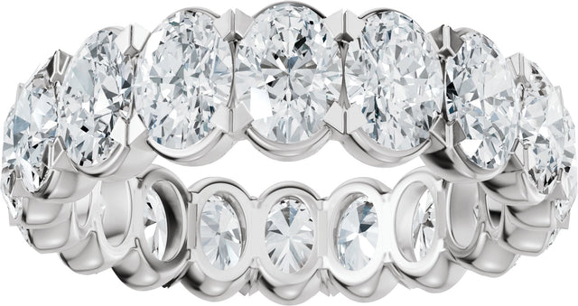 14K Gold Oval Lab-Grown Diamond Eternity Band – 5x3.5 mm Stones - White Gold - view 3