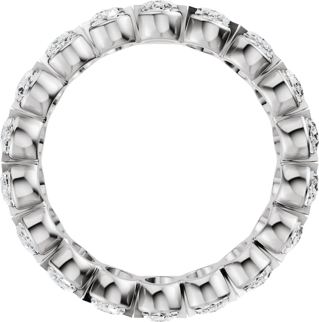 14K Gold Oval Lab-Grown Diamond Eternity Band – 5x3.5 mm Stones - White Gold - view 2