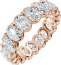 14K Gold Oval Natural Diamond Eternity Band – 5x3.5 mm Stones - Rose Gold