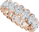 14K Gold Oval Lab-Grown Diamond Eternity Band – 5x3.5 mm Stones - Rose Gold - view 5