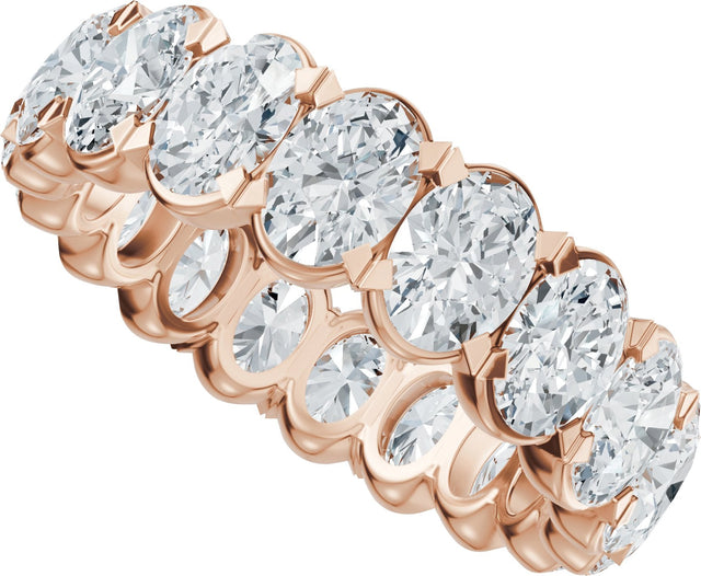 14K Gold Oval Lab-Grown Diamond Eternity Band – 5x3.5 mm Stones - Rose Gold - view 5