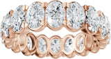 14K Gold Oval Lab-Grown Diamond Eternity Band – 5x3.5 mm Stones - Rose Gold - view 3