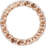 14K Gold Oval Lab-Grown Diamond Eternity Band – 5x3.5 mm Stones - Rose Gold - view 2