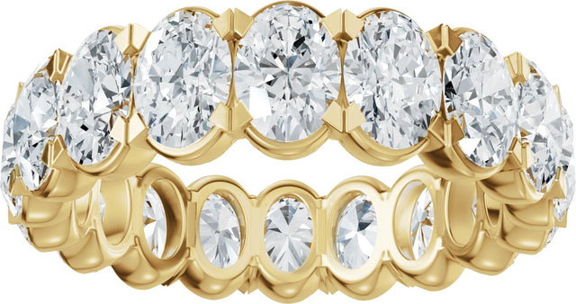 14K Gold Oval Lab-Grown Diamond Eternity Band – 5x3.5 mm Stones - Yellow Gold - view 3