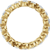 14K Gold Oval Lab-Grown Diamond Eternity Band – 5x3.5 mm Stones - Yellow Gold - view 2