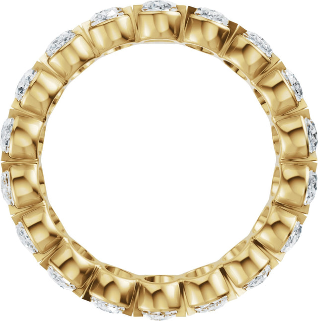 14K Gold Oval Lab-Grown Diamond Eternity Band – 5x3.5 mm Stones - Yellow Gold - view 2