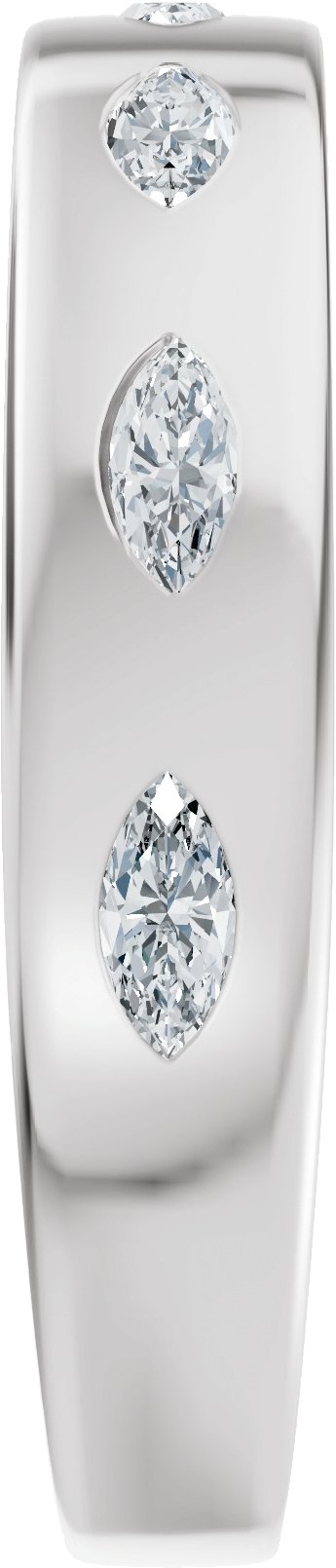 14K Gold Marquise Lab-Grown Diamond Seven-Stone Anniversary Band – 3.5x1.7 mm Stones - White Gold - view 4