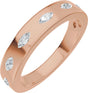 14K Gold Marquise Natural Diamond Seven-Stone Anniversary Band – 3.5x1.7 mm Stones - Rose Gold
