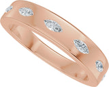 14K Gold Marquise Lab-Grown Diamond Seven-Stone Anniversary Band – 3.5x1.7 mm Stones - Rose Gold - view 5