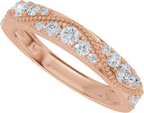 14K Gold Round Lab-Grown Diamond Milgrain Anniversary Band – 3/8 CTW - view 5
