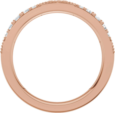 14K Gold Round Lab-Grown Diamond Milgrain Anniversary Band – 3/8 CTW - view 2