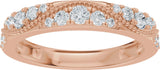 14K Gold Round Lab-Grown Diamond Milgrain Anniversary Band – 3/8 CTW - view 3