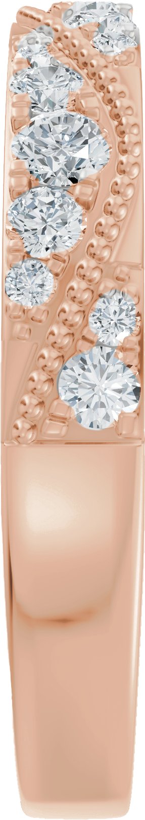 14K Gold Round Lab-Grown Diamond Milgrain Anniversary Band – 3/8 CTW - view 4