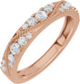 14K Gold Round Lab-Grown Diamond Milgrain Anniversary Band – 3/8 CTW