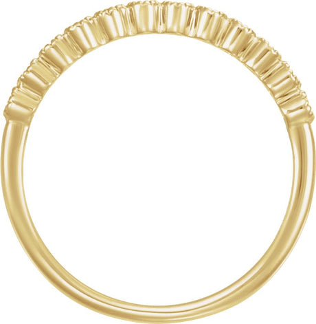 18K Gold Round Natural Diamond Milgrain Bezel-Set Anniversary Band – nan Stones - view 2