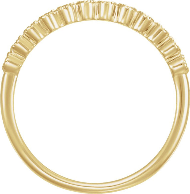 18K Gold Round Natural Diamond Milgrain Bezel-Set Anniversary Band – nan Stones - view 2