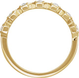 14K Gold Round Natural Diamond Rose-Cut Geometric Anniversary Band – 2.5 mm Stones - Yellow Gold - view 2