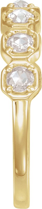 14K Gold Round Natural Diamond Rose-Cut Geometric Anniversary Band – 2 mm Stones - Yellow Gold - view 3