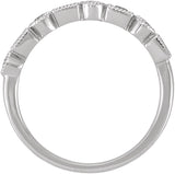 14K Gold Square Natural Blue Sapphire Milgrain Bezel-Set Anniversary Band – 1/5 CTW - view 2